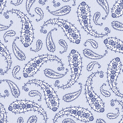 Paisley seamless pattern in beautiful lace fabric,