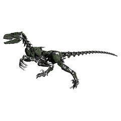 Obraz premium 3d render of a dinosaur mecha velociraptor