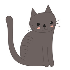 cat sitting character white background isolated vector