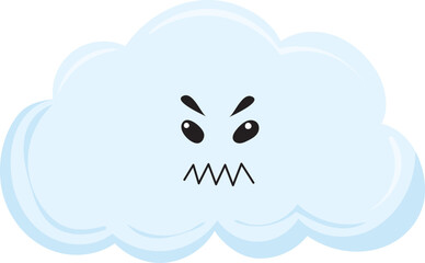 evil cloud character white background isolated vector