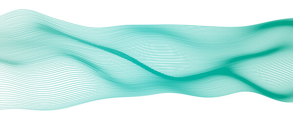 Green wave striped line background. Minimal round lines waves background. Abstract green wave lines pattern background. Vector file