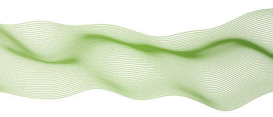 Green wave striped line background. Minimal round lines waves background. Abstract green wave lines pattern background. Vector file