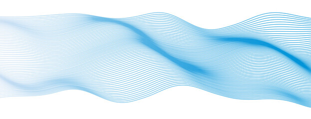 Blue water wave striped line background. Minimal round lines waves background. Abstract blue water wave lines pattern background. Vector file.