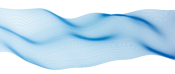 Plakat Blue water wave striped line background. Minimal round lines waves background. Abstract blue water wave lines pattern background. Vector file.
