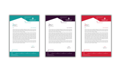 Minimal Corporate Letterhead Layout.  Modern Creative & Clean business style letterhead bundle of your corporate project design. Set to print with vector & illustration. Corporate letterhead. 