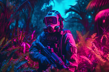 Neon Jungle Warrior: A Synthwave Saga