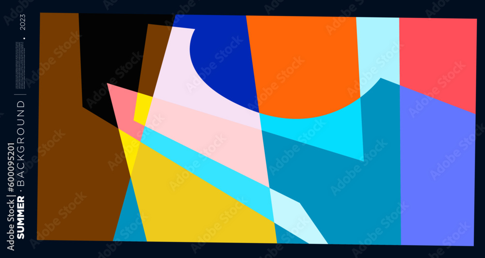 Poster Vector abstract colorful dynamic geometric pattern background illustration for summer 2023