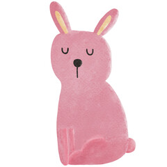 Rabbit Watercolor Design Decorative Elements