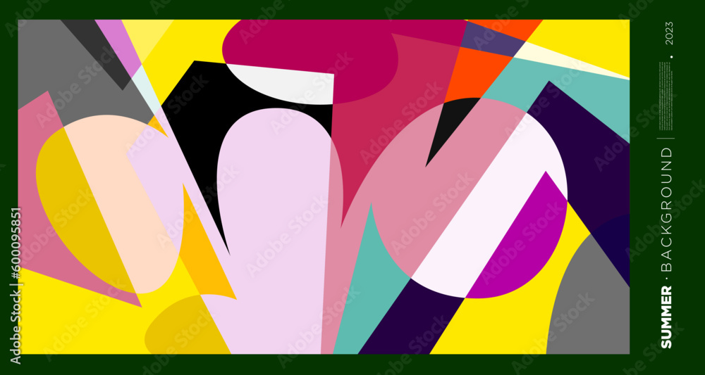 Aufkleber vector abstract colorful dynamic geometric pattern background illustration for summer 2023