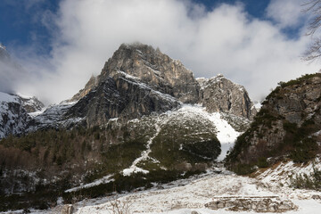 a Trail in Molveno during winter