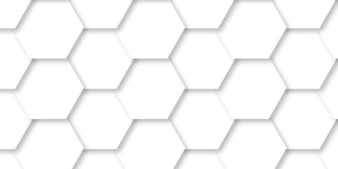 3d Embossed Hexagon honeycomb white Background with geometric hexagon shapes. Hexagonal structure futuristic white background and Embossed Hexagon , honeycomb white Background ,light shadow ,Vector.