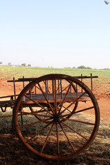 Fototapeta premium Empty Vintage Wagon Cart, Karnataka