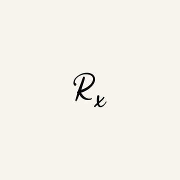 RX black line initial script concept logo design