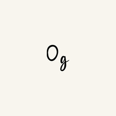 OG black line initial script concept logo design