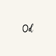 OD black line initial script concept logo design