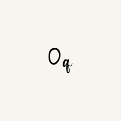OQ black line initial script concept logo design