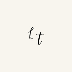 LT black line initial script concept logo design