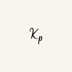 KP black line initial script concept logo design