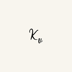 KV black line initial script concept logo design