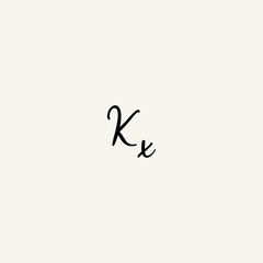 KX black line initial script concept logo design