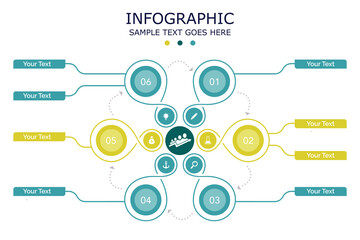 Designing Effective Infographic 6 elemant Presentations with Creative Layouts and Graphics
