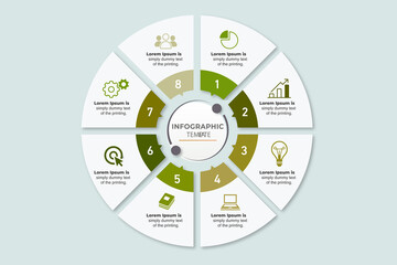 Infographic design and marketing. business concept with 8 options, steps or processes