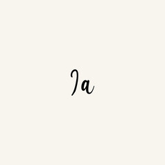 IA black line initial script concept logo design