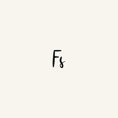FS black line initial script concept logo design