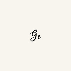 GE black line initial script concept logo design
