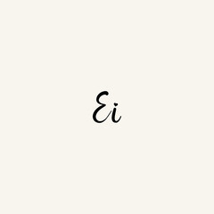 EI black line initial script concept logo design