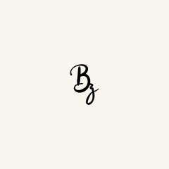 BZ black line initial script concept logo design