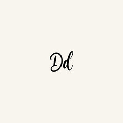 DD black line initial script concept logo design