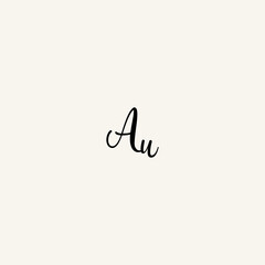 AU black line initial script concept logo design
