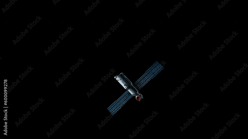 Canvas Prints satellite in orbit. an artificial satellite of planet earth levitates in space. have an alpha channe