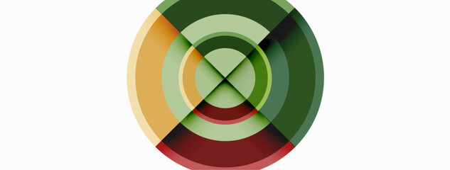 Obraz premium Circles with shadows trendy minimal geometric composition abstract background