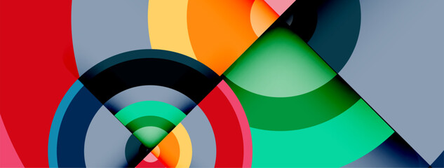 Obraz premium Circle trendy minimal geometric abstract background. Vector Illustration For Wallpaper, Banner, Background, Card, Book Illustration, landing page