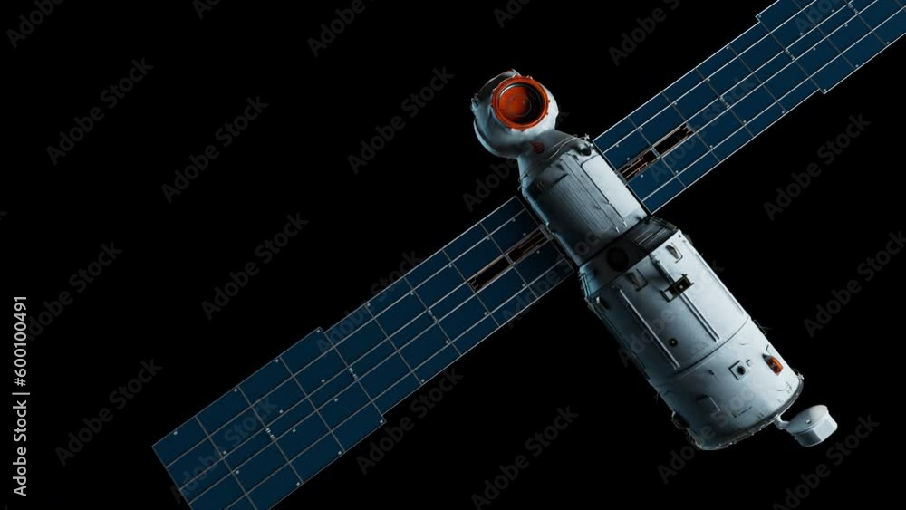Canvas Prints satellite in orbit. an artificial satellite of planet earth levitates in space. have an alpha channe