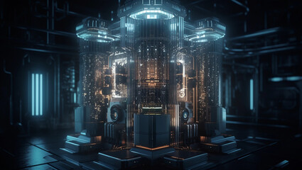 Futuristic Super Computer Generative AI