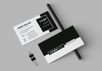 Business Card Design Layout With Black White