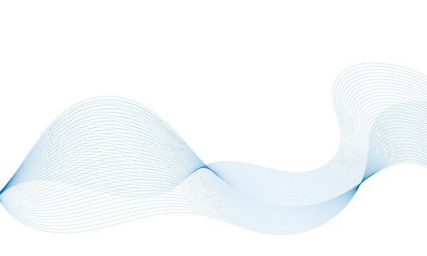 Abstract blue wave on white background. Vector illustration for your design.