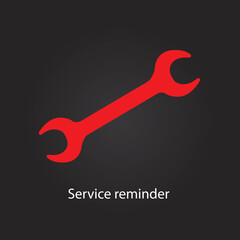 Service reminder sign symbol ,wrench icon