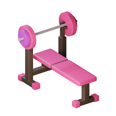 3D Icon Bench Press Fitness and Gym