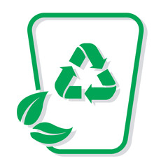 Recycle symbol on white background. Green