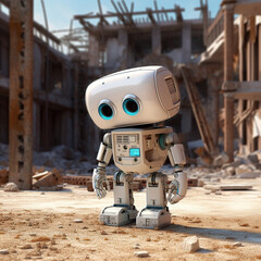 Fototapeta premium Robot in a construction site. Generative AI.