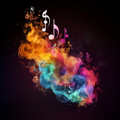 smoke colorful background musical note