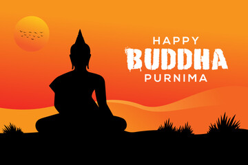 Happy buddha purnima vesak festival social media post design.