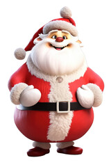 a realistic 3d render of a happy, furry, and cute Santa, reindeer with Christmas decoration Png isolated object