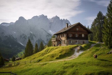 Fototapeta premium alpine landscape- Ai