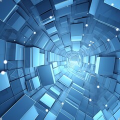 Obraz premium Abstract background - white geometric shapes on a blue background. Generative AI.