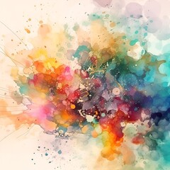 Abstract background - Color splashes and splashes on a white background. Generative AI.